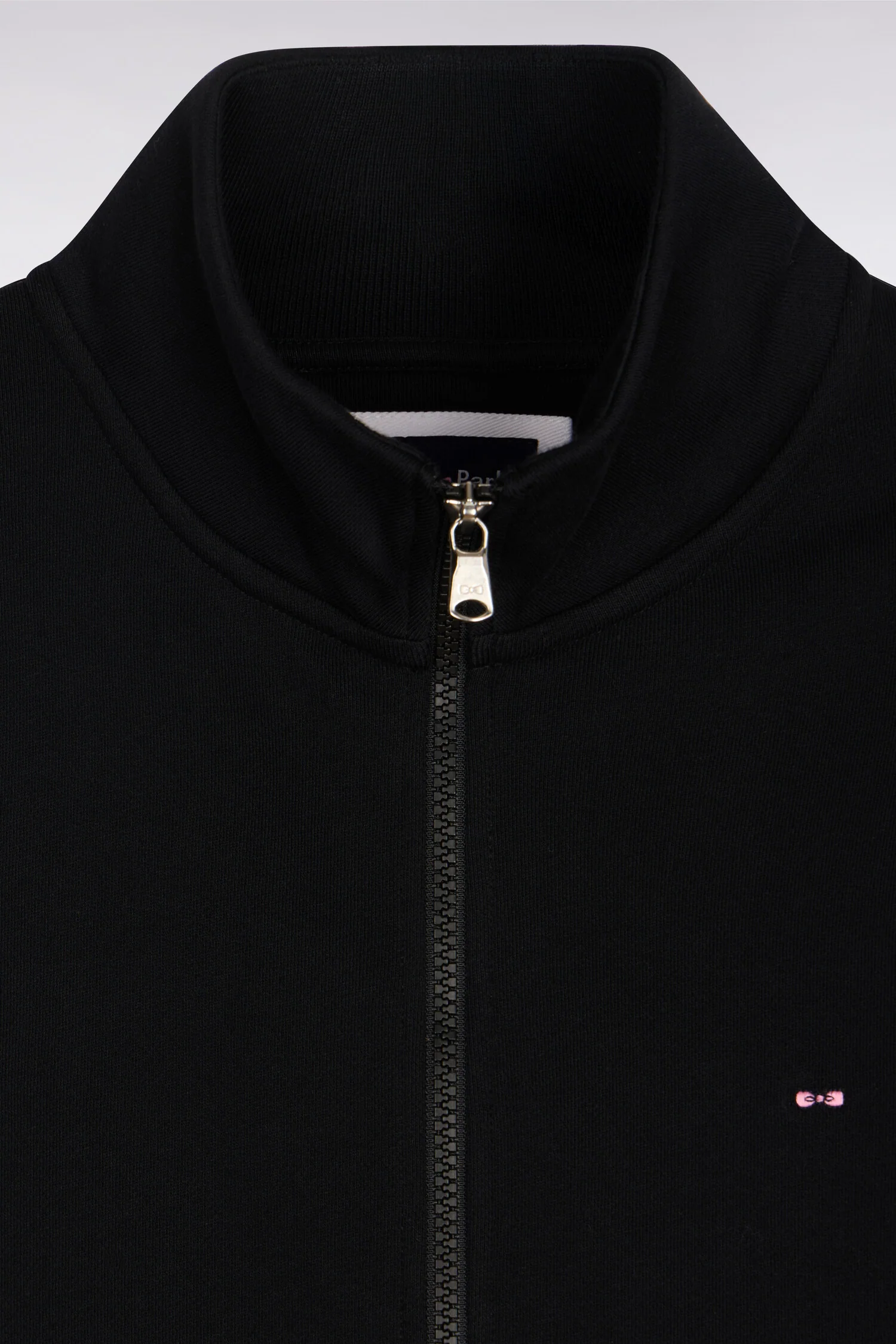 Sweatshirt zippé en molleton coton noir - Image 6