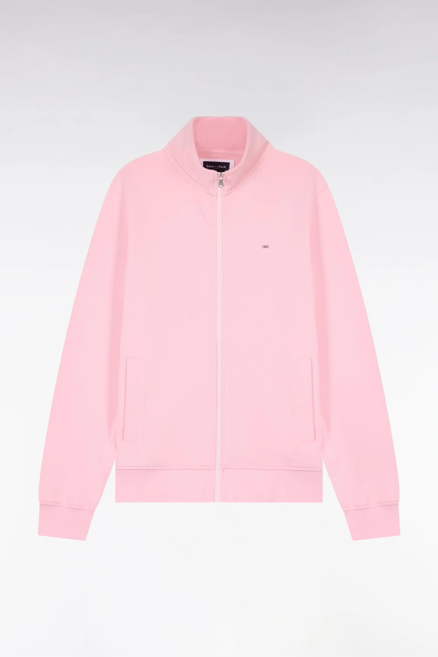 Sweatshirt zippé en molleton coton rose - Image 2