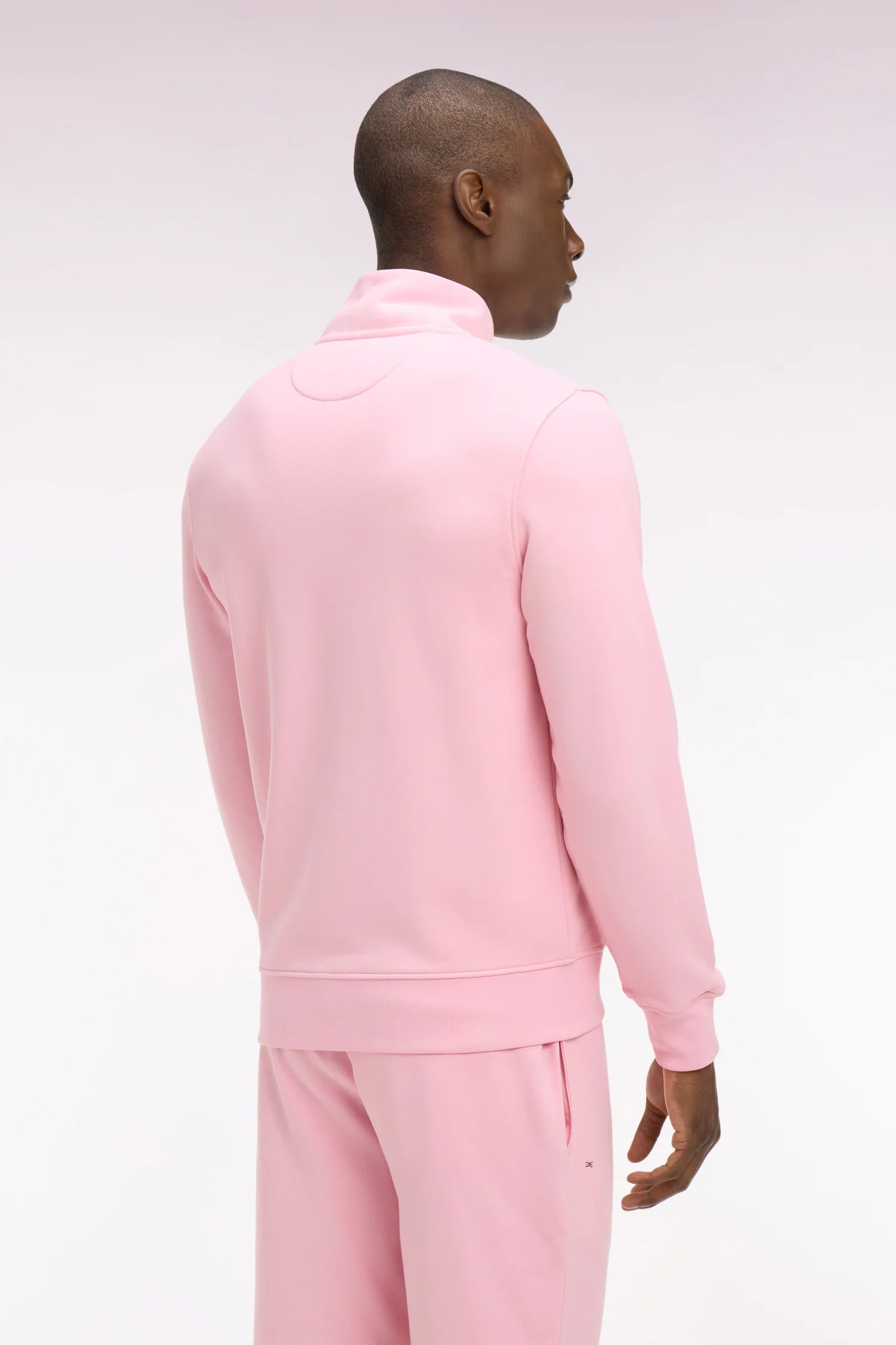 Sweatshirt zippé en molleton coton rose - Image 5