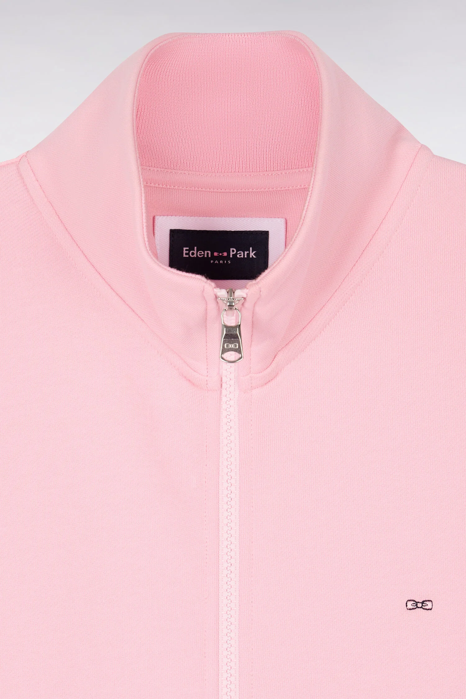 Sweatshirt zippé en molleton coton rose - Image 6