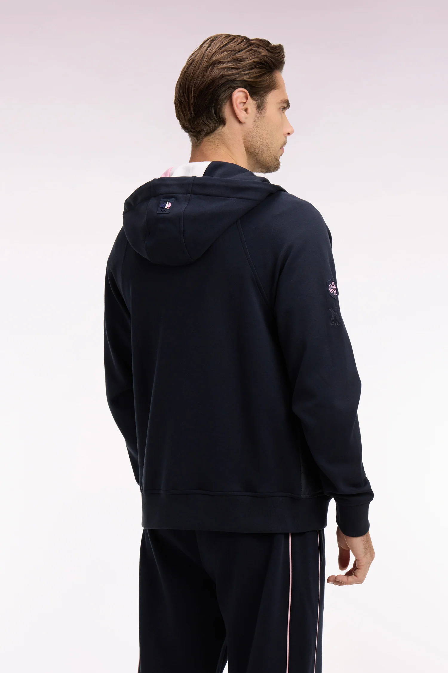 Sweatshirt zippé XV de France à capuche en molleton à parmenture matelassée marine coupe regular - Image 5