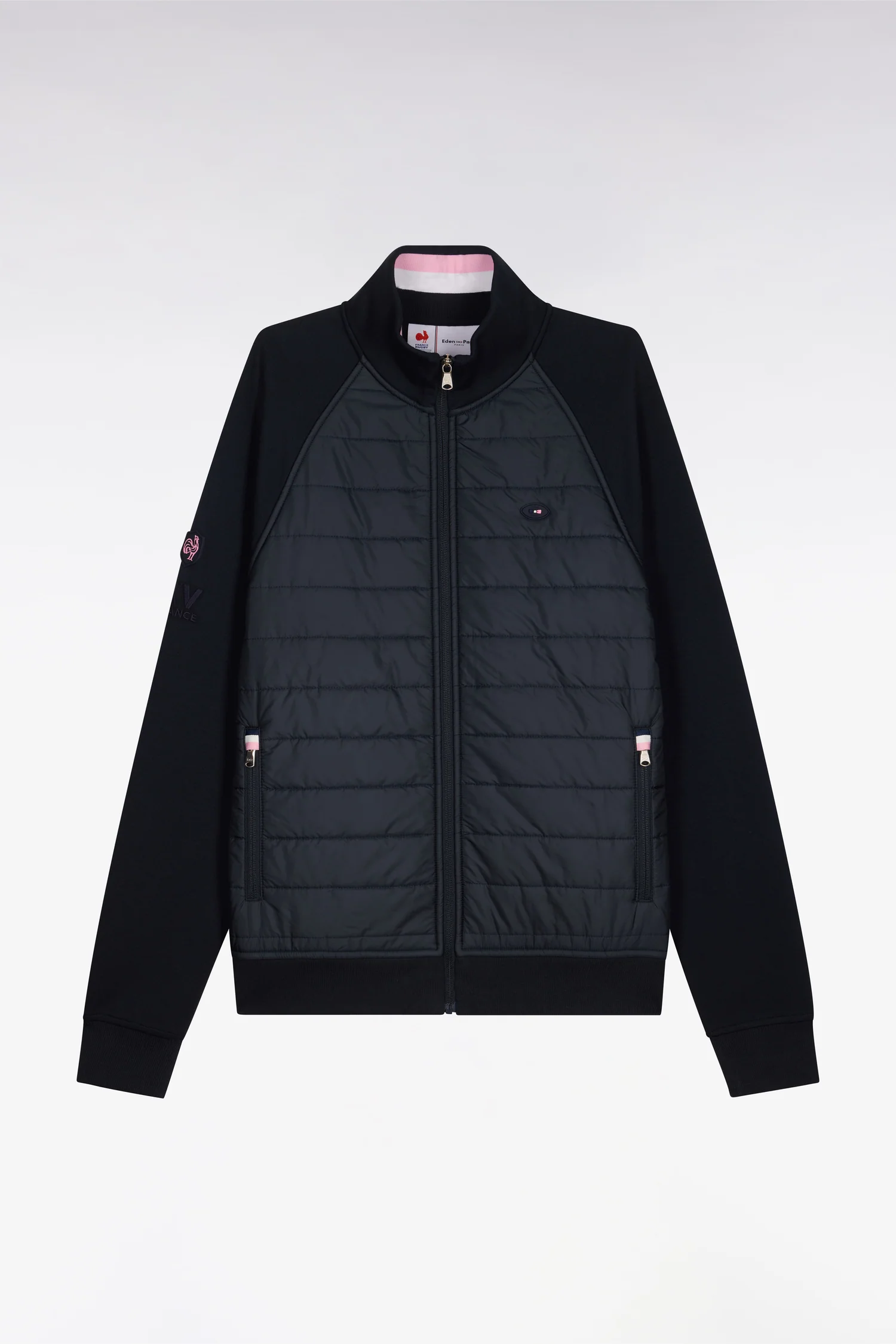 Sweatshirt zippé XV de France en molleton marine à parmenture matelassée coupe regular - Image 2