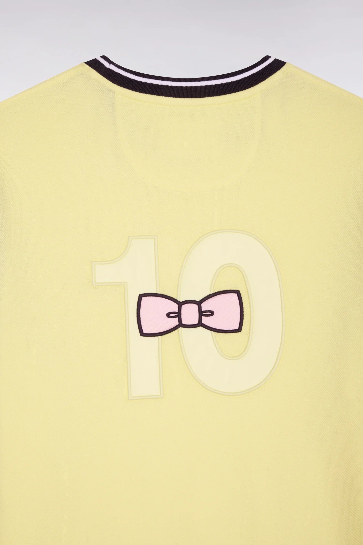 T-shirt à manches courtes en coton jaune bicolore brodé coupe regular - Image 6