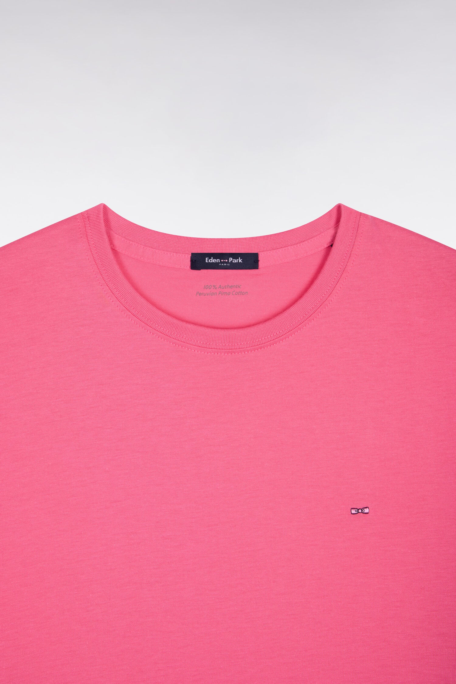T-shirt à manches courtes en coton Pima fuchsia coupe regular - Image 6