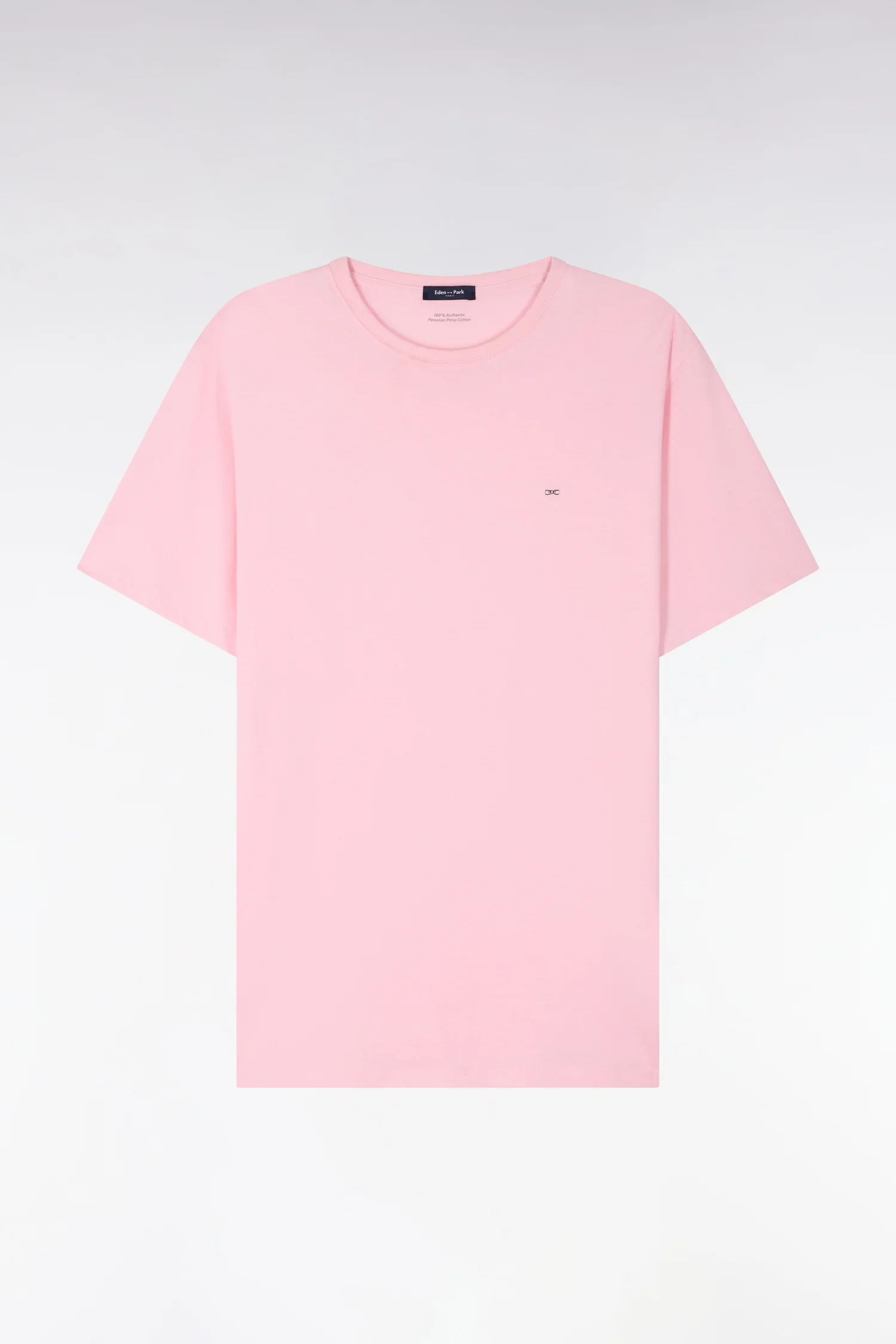 T-shirt à manches courtes en coton Pima rose coupe regular - Image 2