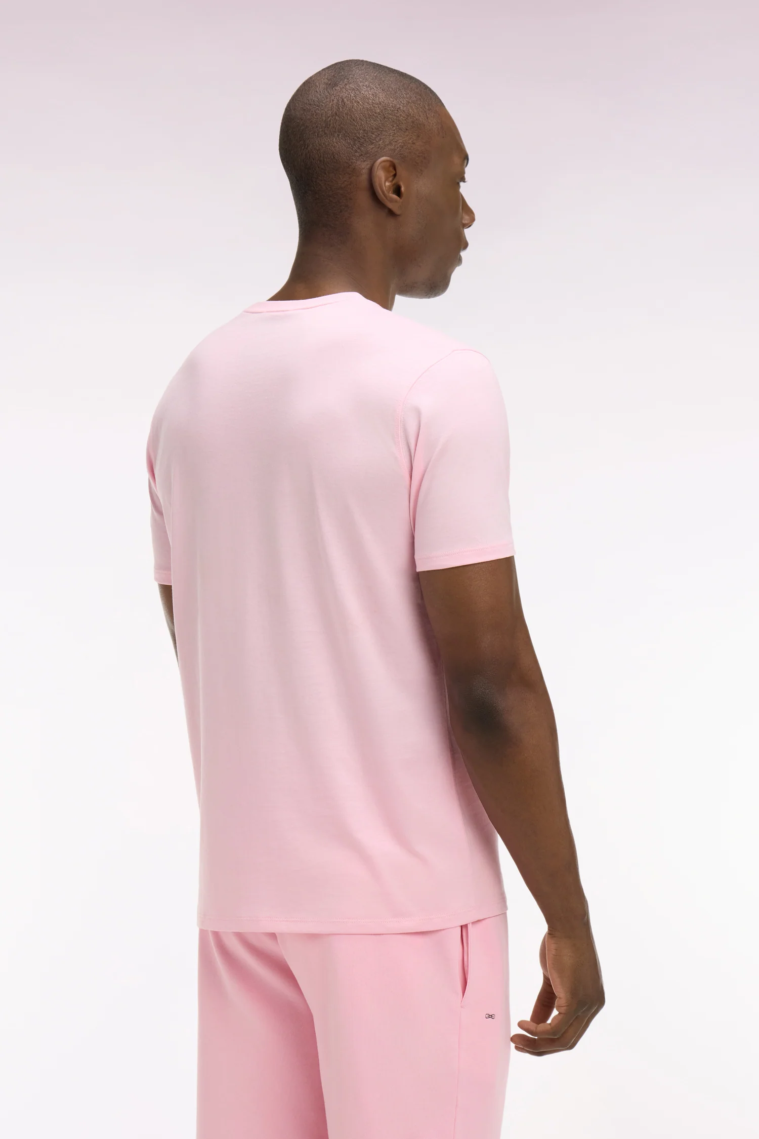T-shirt à manches courtes en coton Pima rose coupe regular - Image 5
