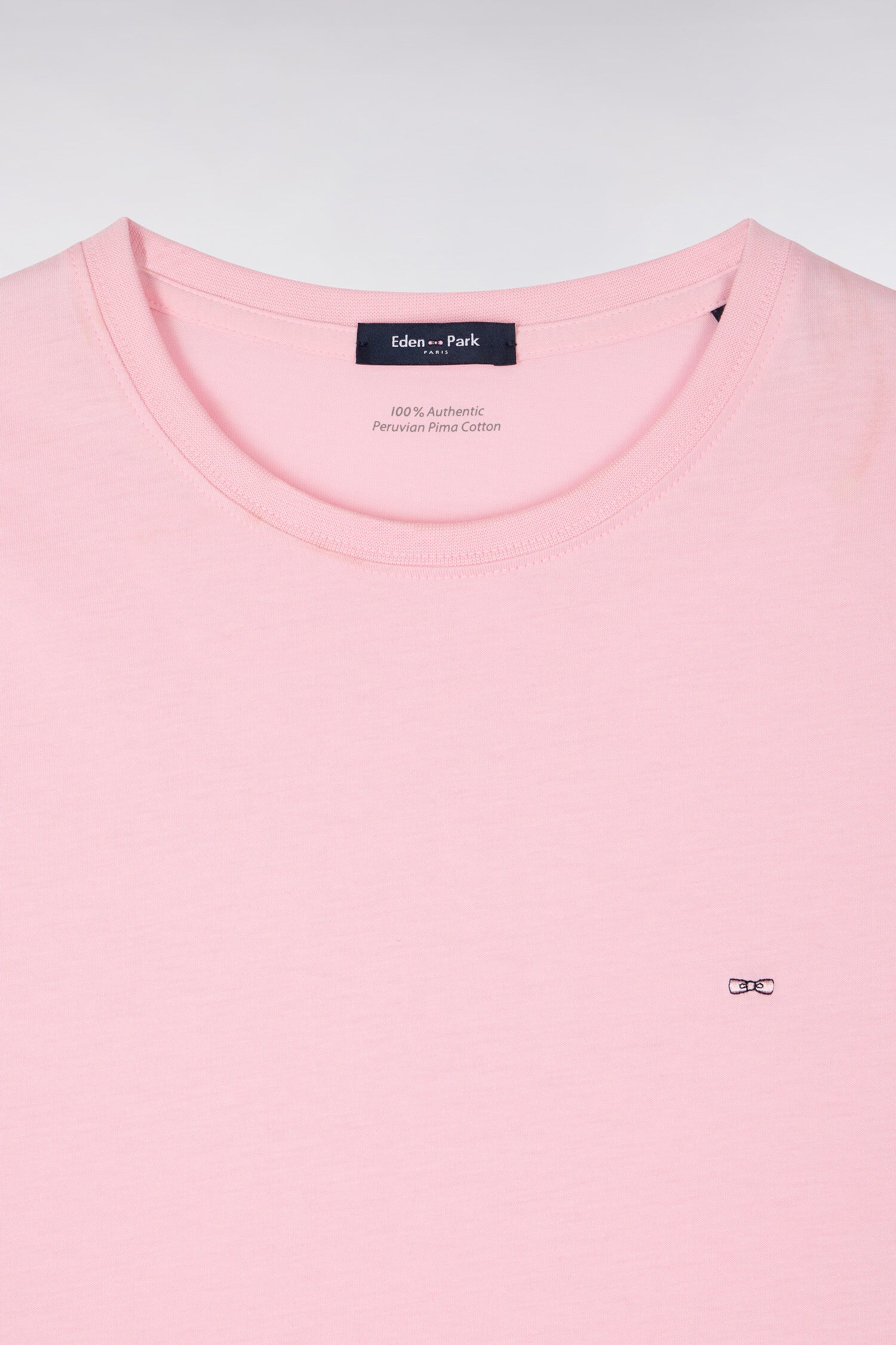T-shirt à manches courtes en coton Pima rose coupe regular - Image 6