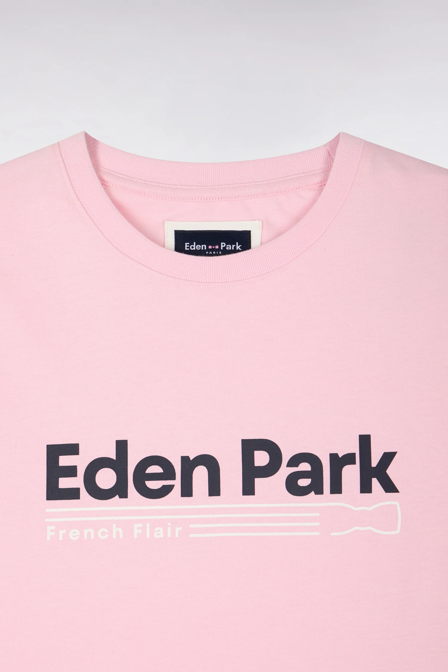 T-shirt à manches courtes en coton rose sérigraphie Eden Park coupe regular - Image 6