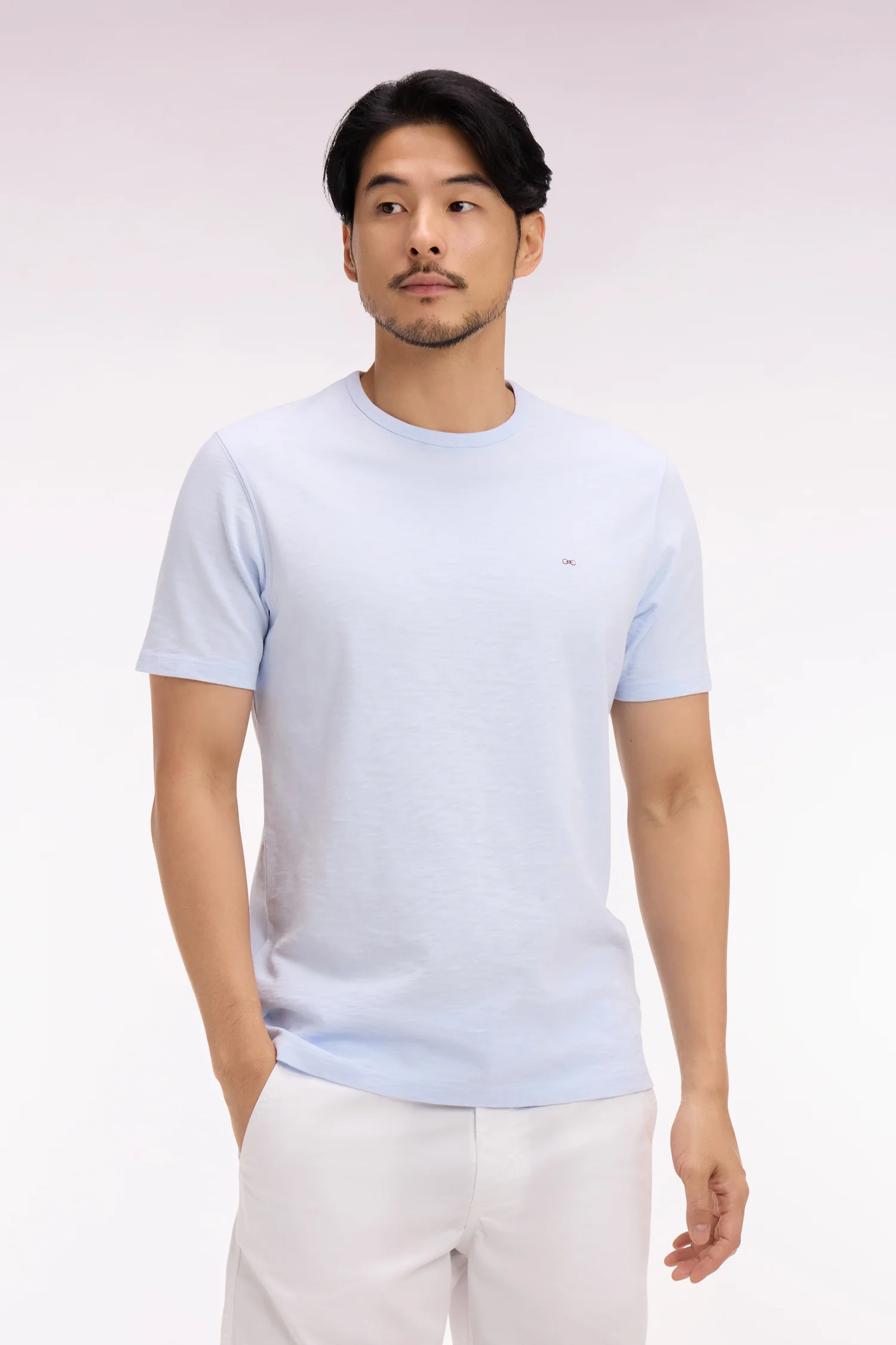 T-shirt Ă manches courtes en jersey de coton slub ciel coupe regular - Image 3