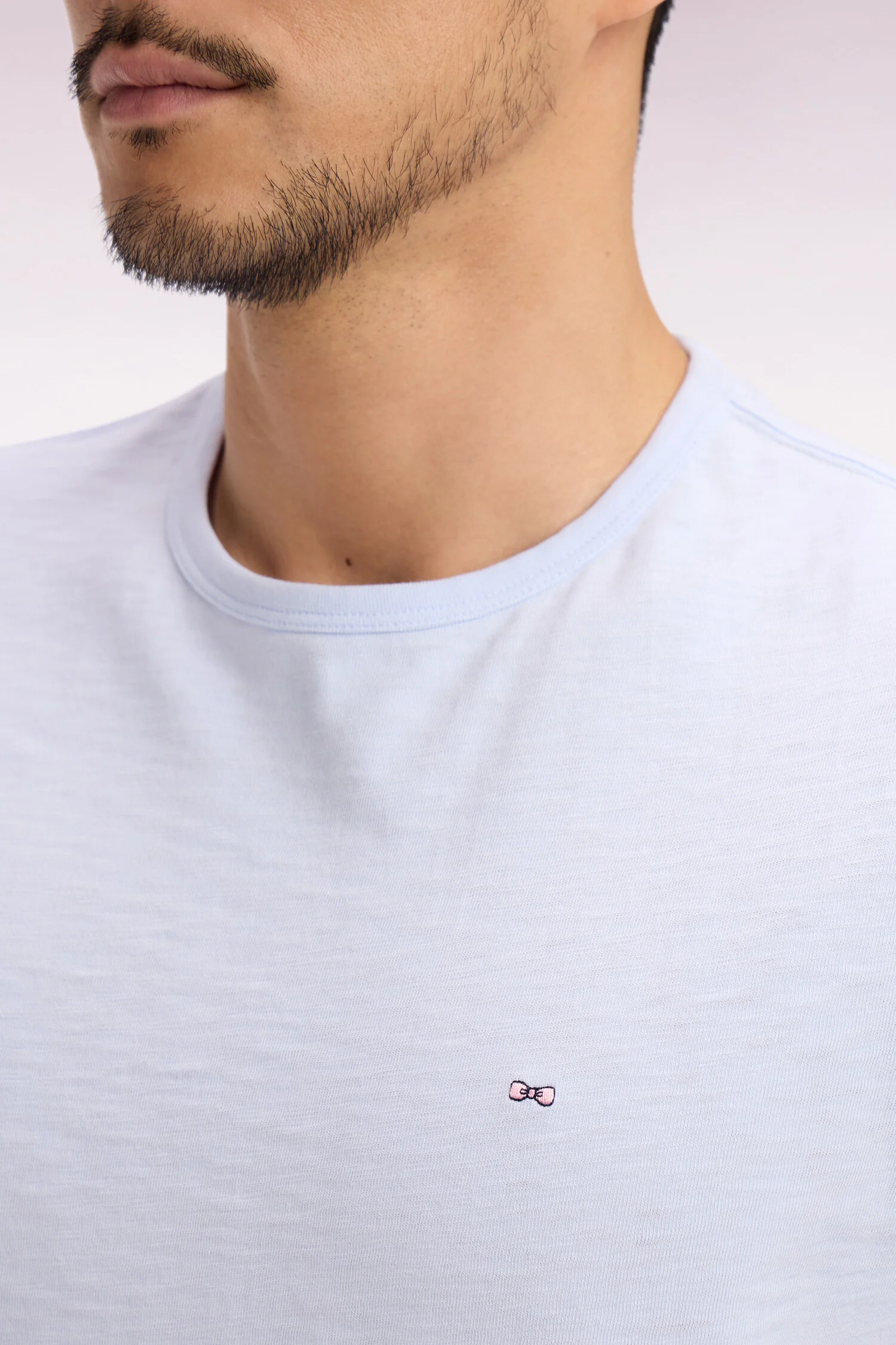 T-shirt Ă manches courtes en jersey de coton slub ciel coupe regular - Image 4