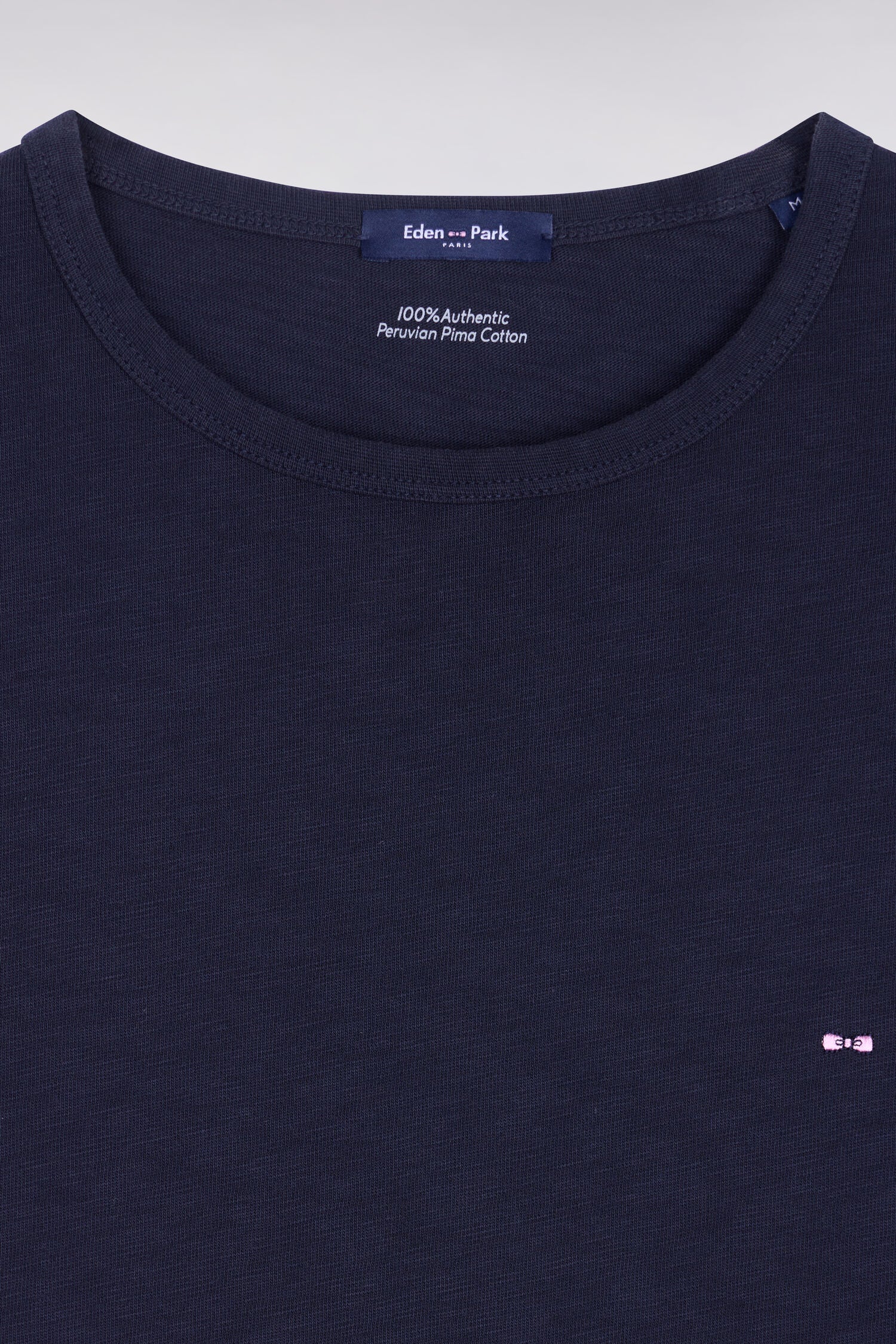 T-shirt à manches courtes en jersey de coton slub marine coupe regular - Image 6