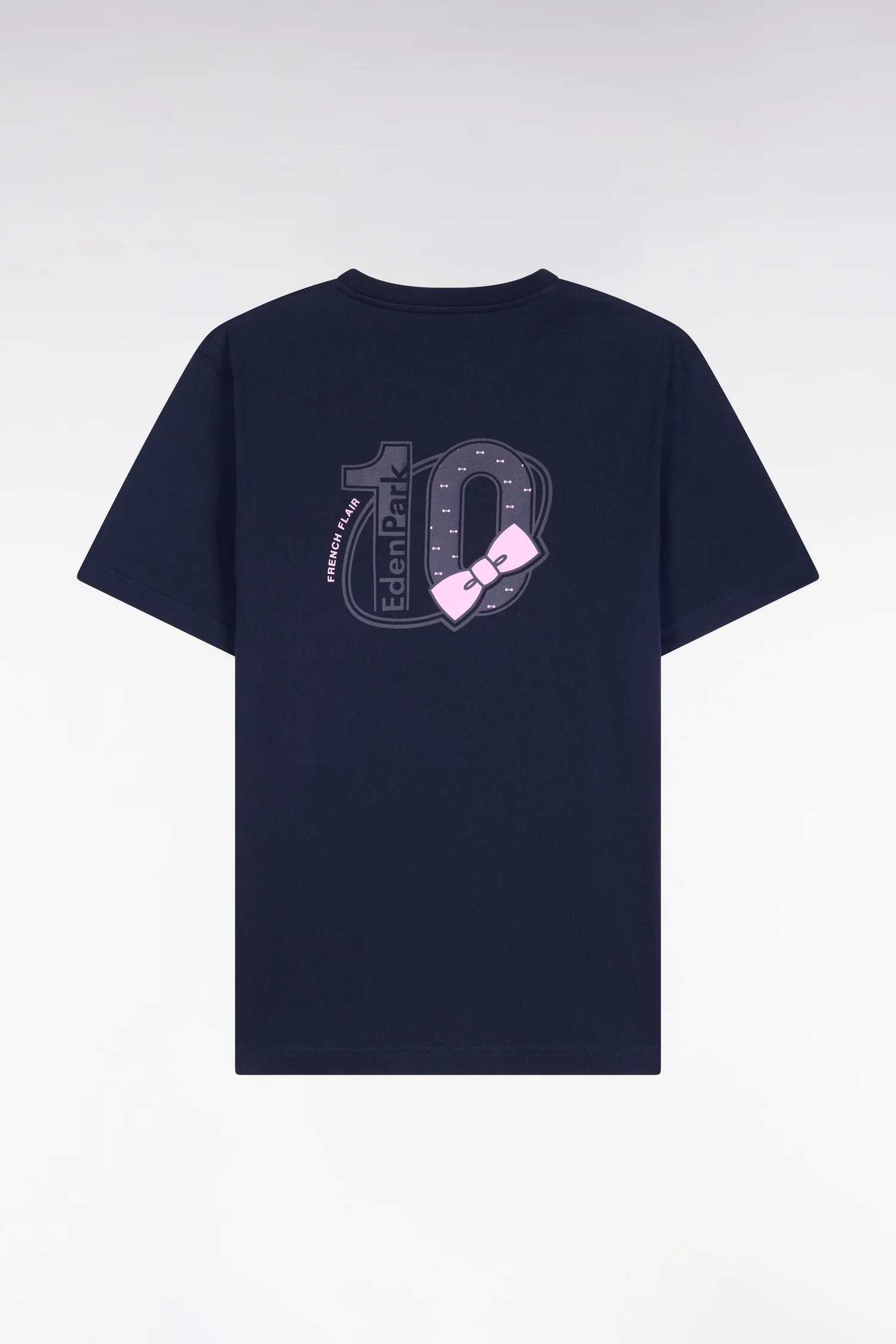 T-shirt à manches courtes marine sérigraphié coupe regular - Image 2