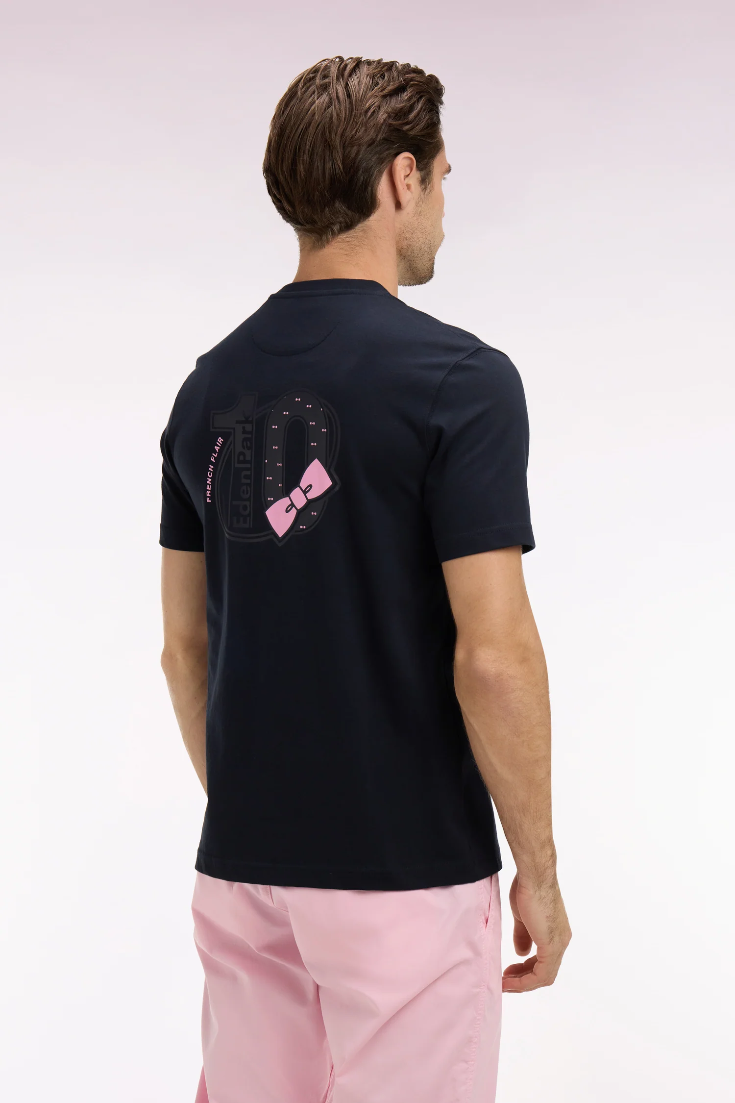 T-shirt à manches courtes marine sérigraphié coupe regular - Image 5