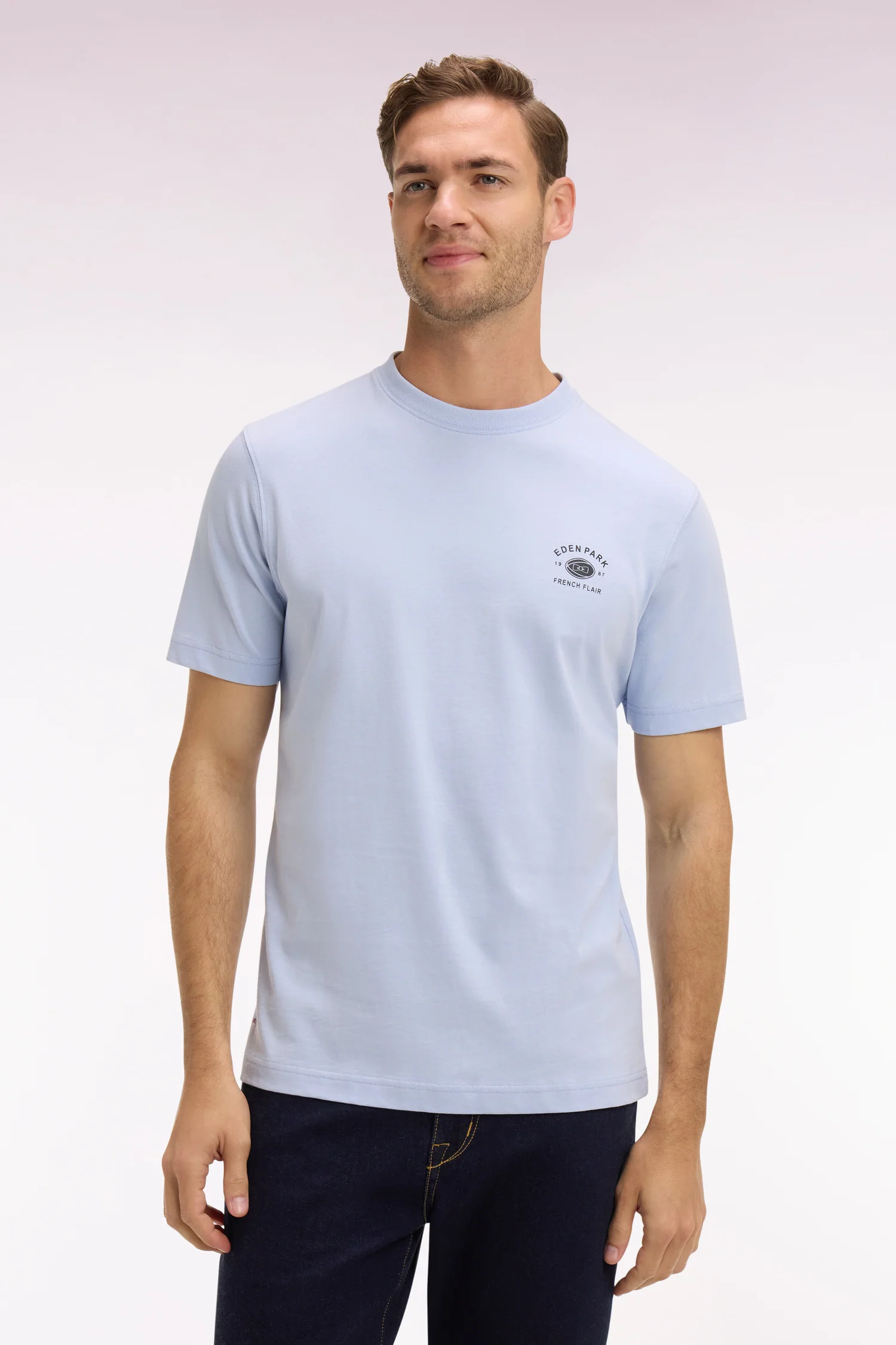 T-shirt à manches courtes sérigraphié gris clair coupe regular - Image 3