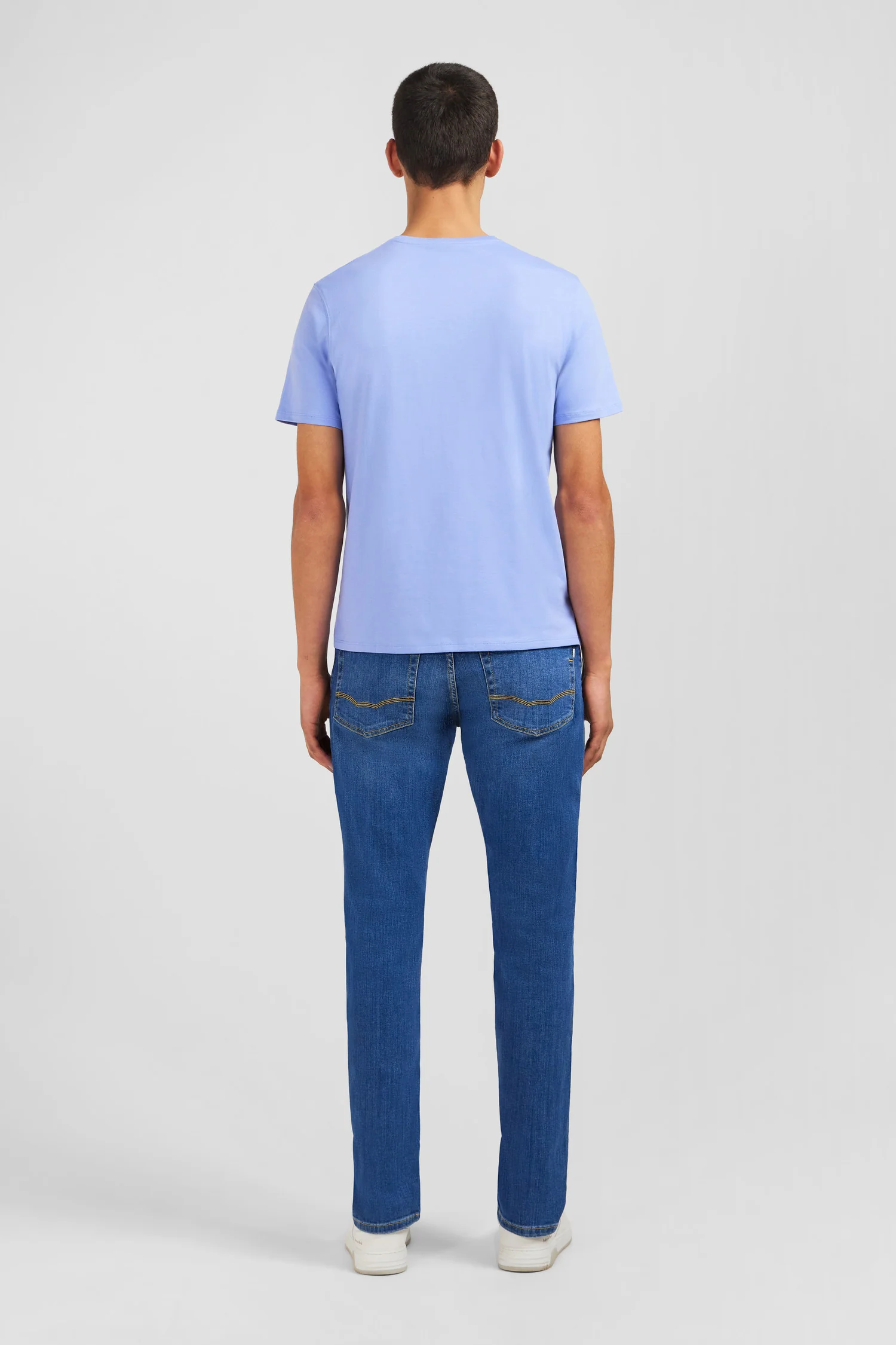 T-shirt bleu col rond à manches courtes - Image 6