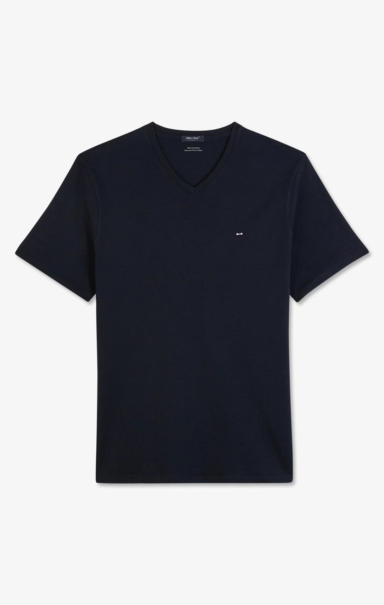 T-shirt bleu marine col V à manches courtes - Image 6