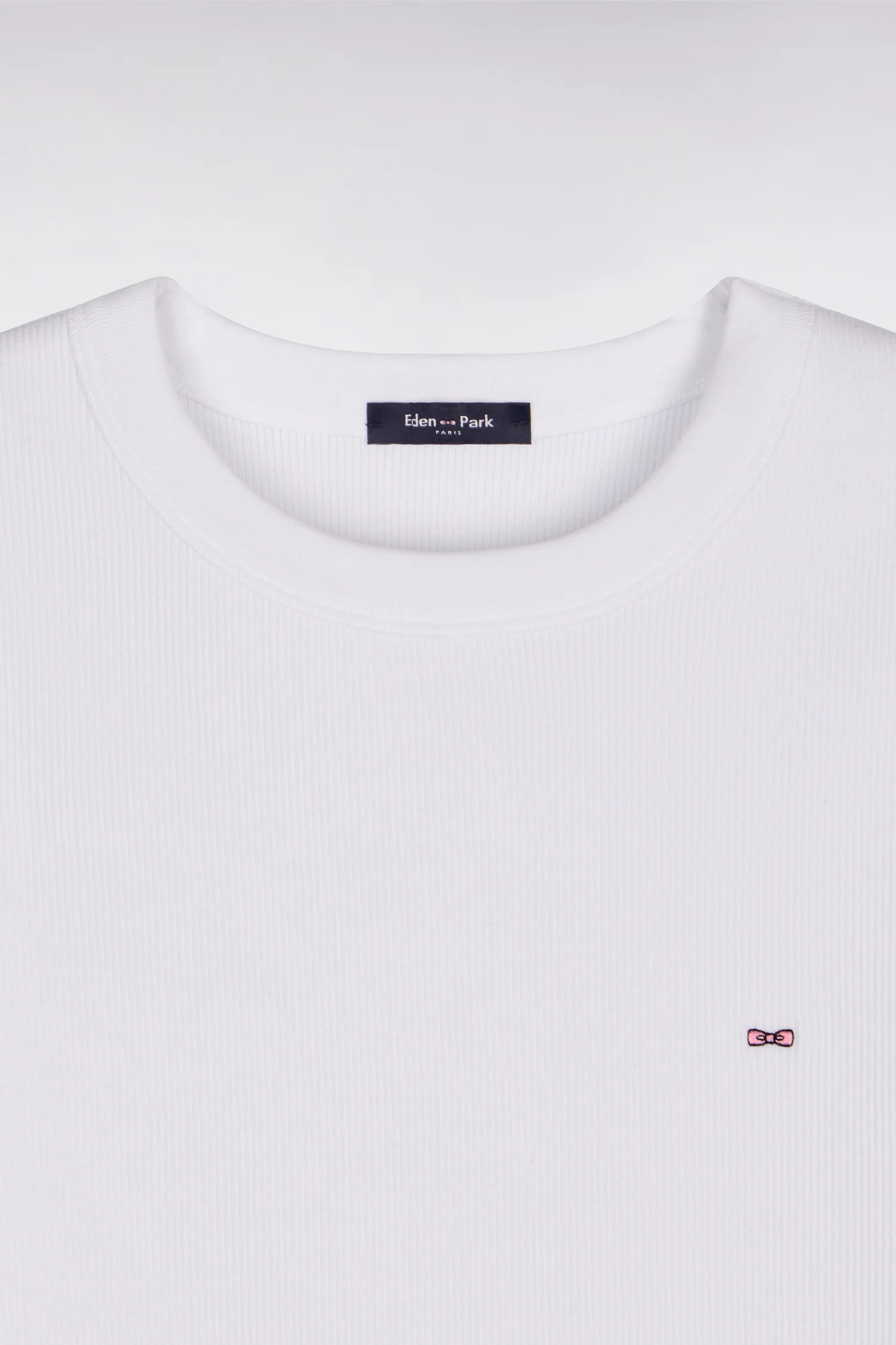 T-shirt col rond à manches courtes blanc coupe slim - Image 6