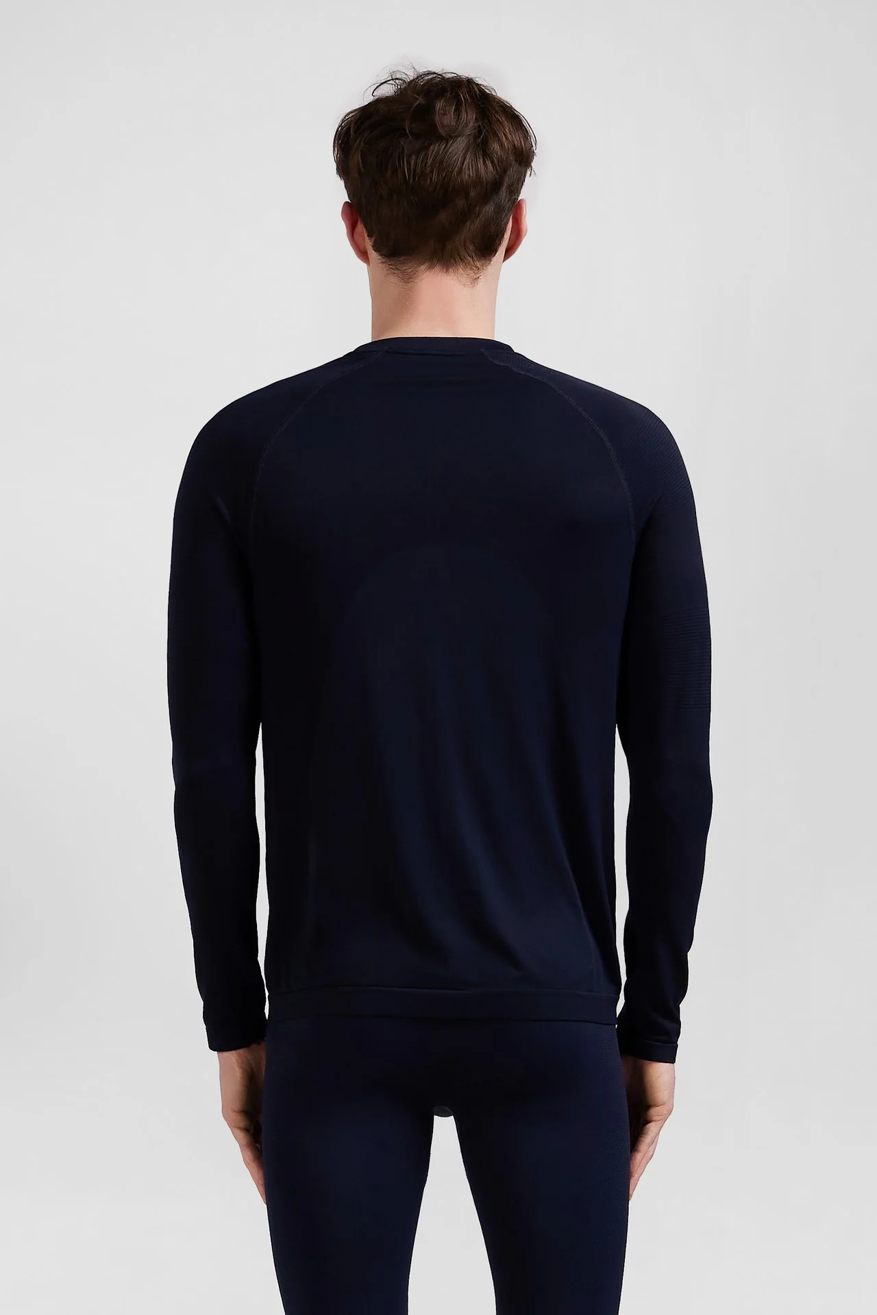 T-shirt de sport manches longues à détails cerclés bleu marine - Image 4