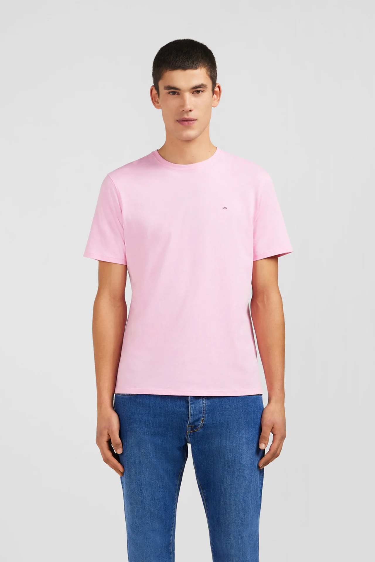 T-shirt rose col rond à manches courtes - Image 3