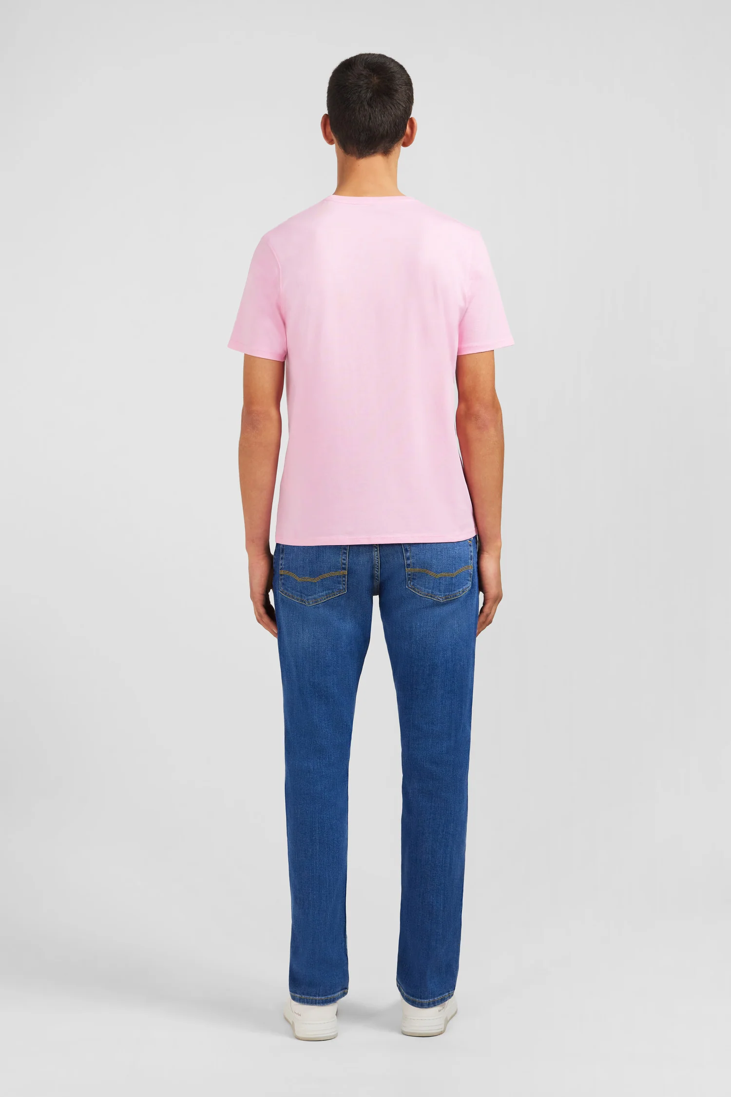 T-shirt rose col rond à manches courtes - Image 5