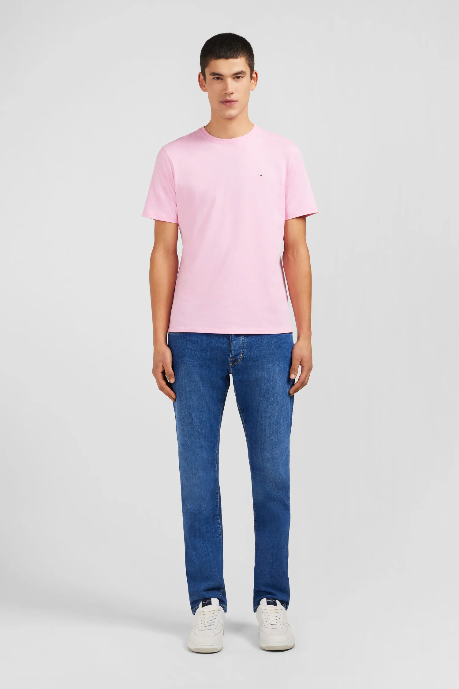 T-shirt rose col rond à manches courtes - Image 7