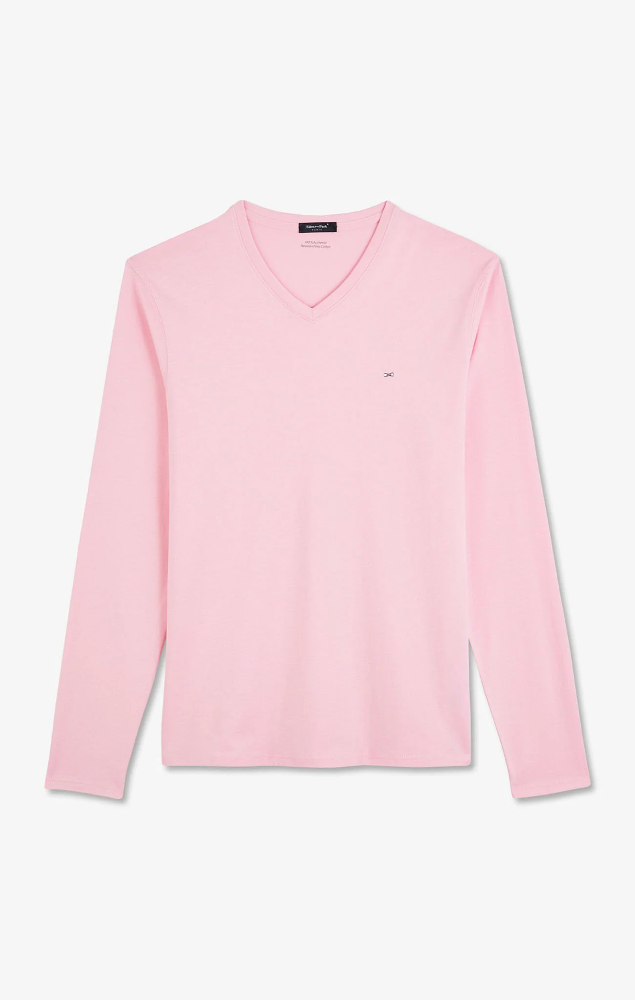 T-shirt rose col V Ă manches longues - Image 2