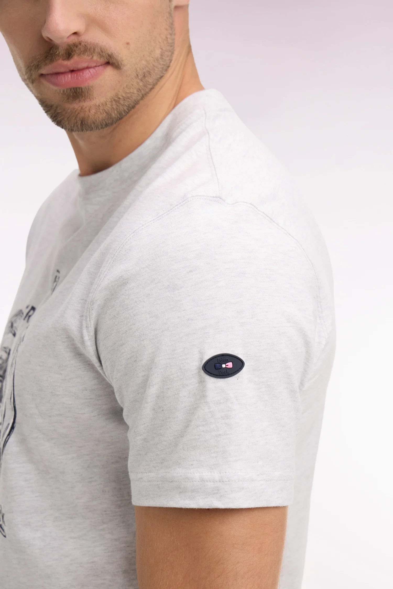 T-shirt XV de France à manches courtes sérigraphié en coton gris coupe regular - Image 4