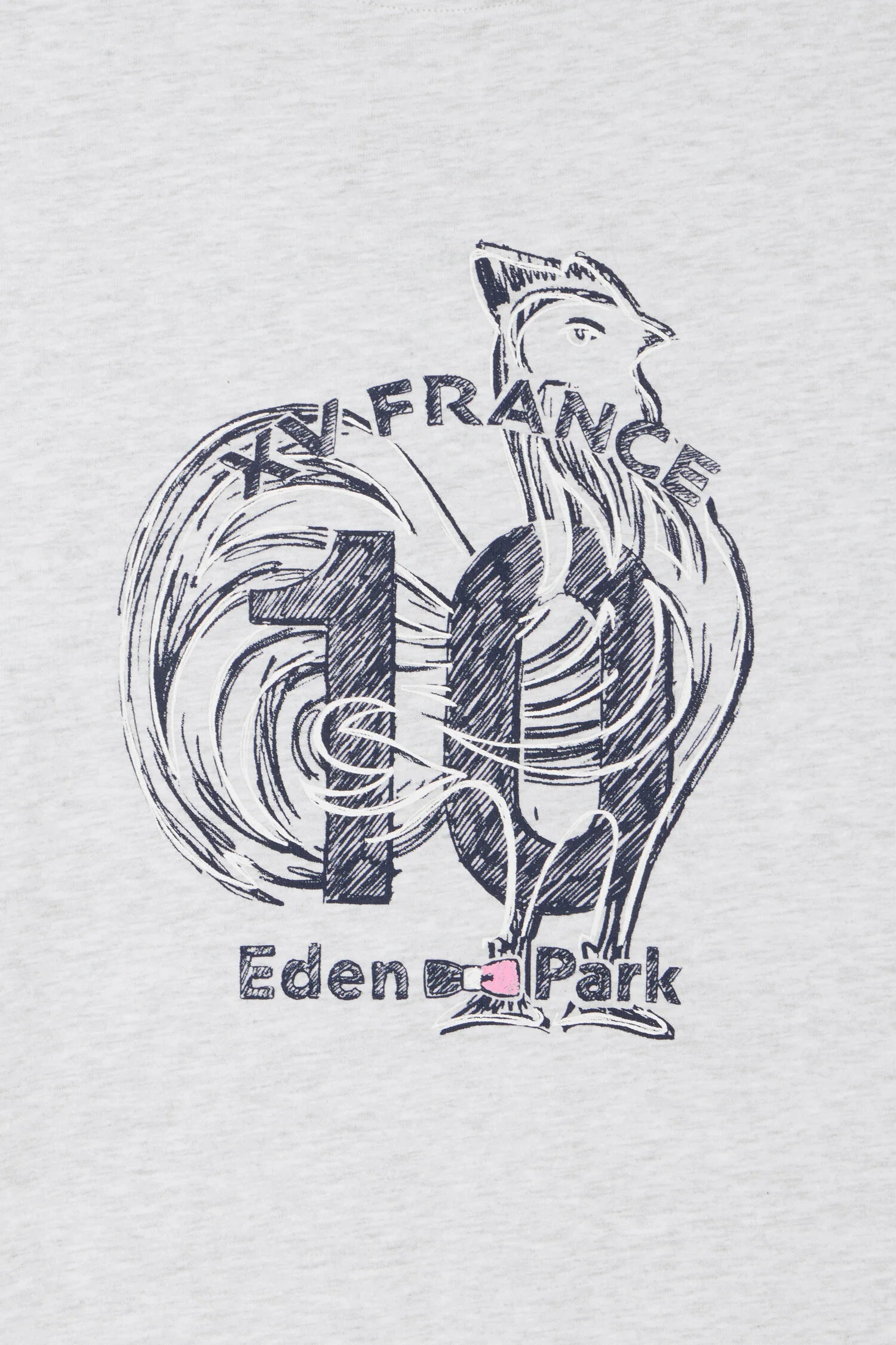 T-shirt XV de France à manches courtes sérigraphié en coton gris coupe regular - Image 6