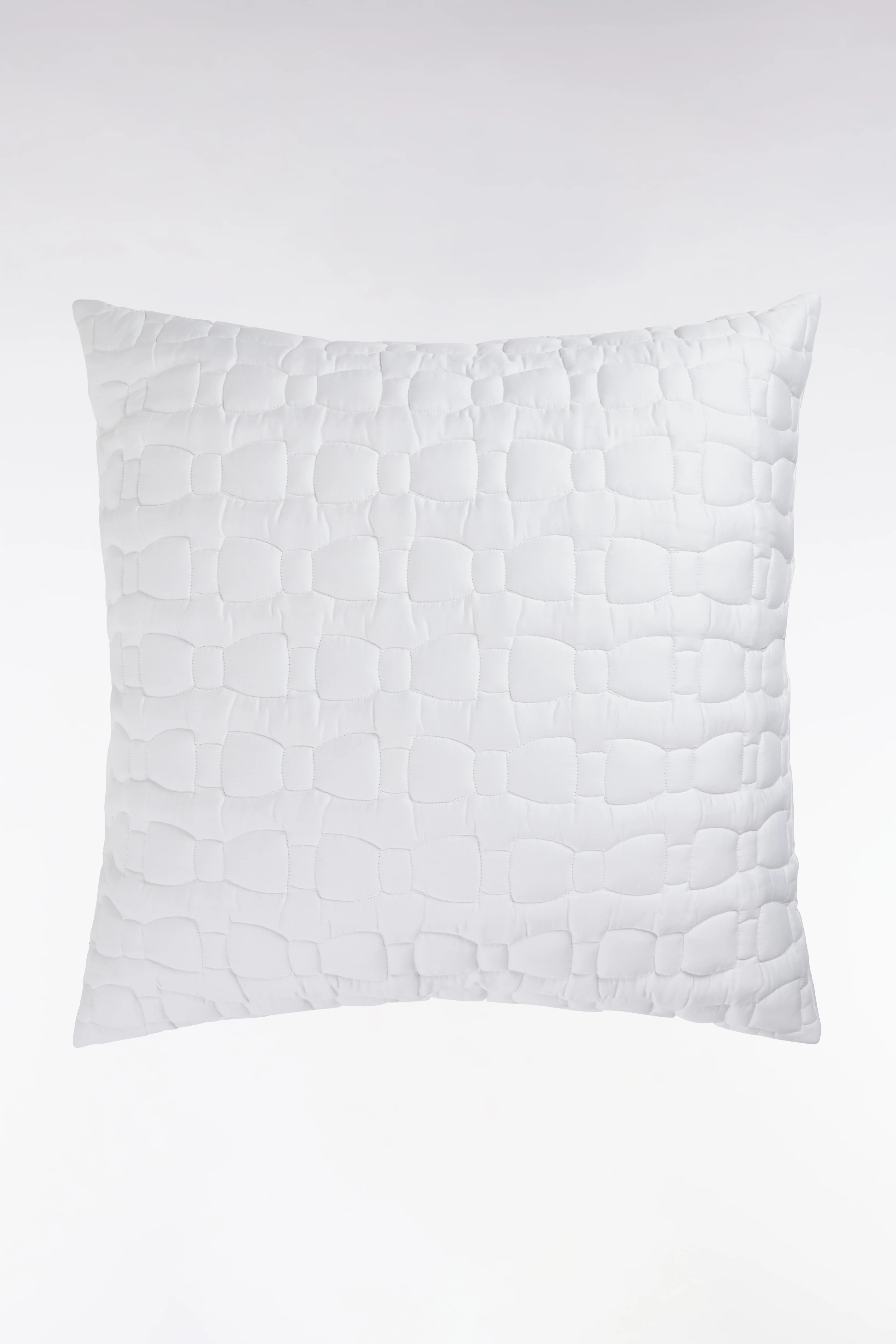 Taies d'oreiller en satin de coton blanc matelassé