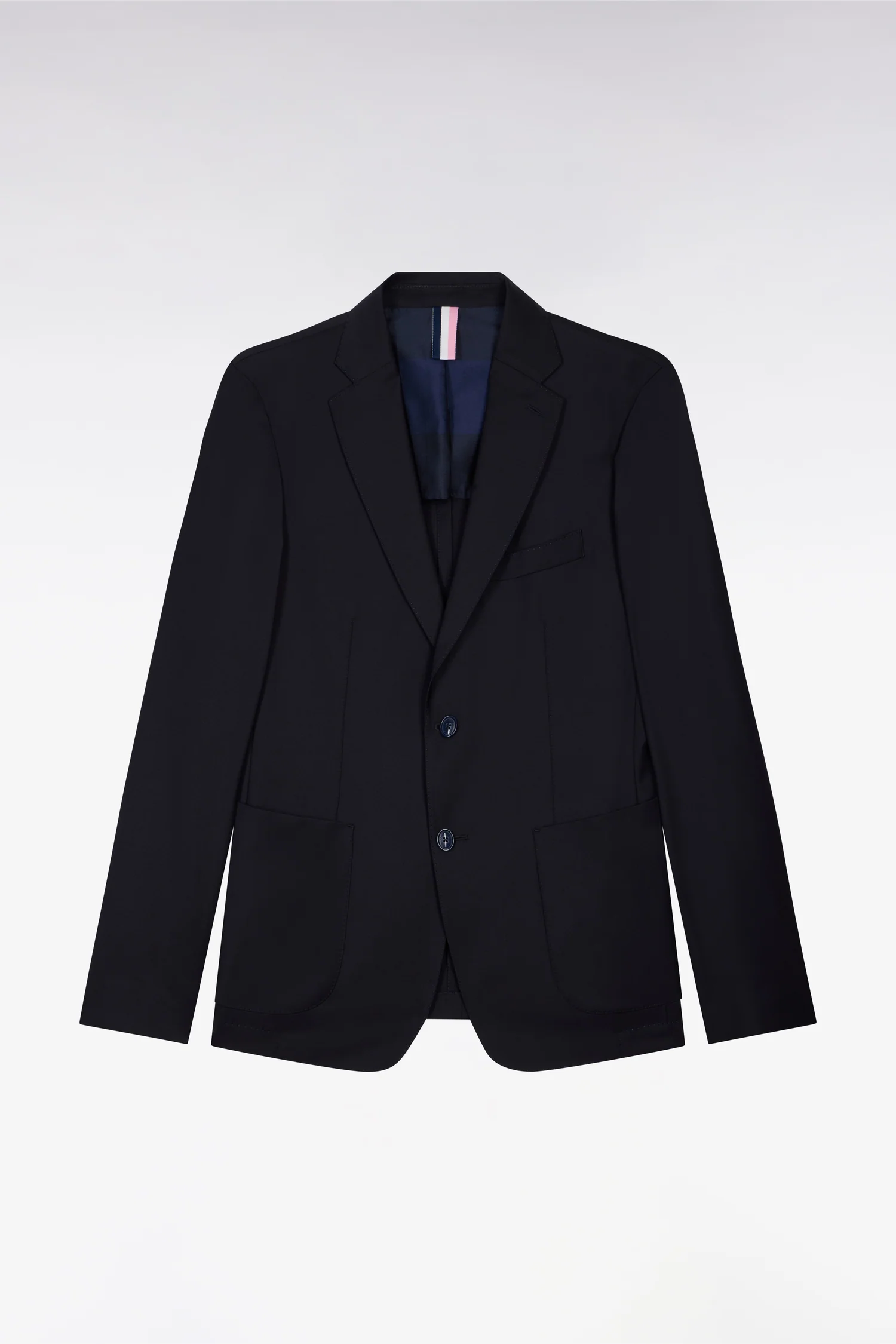 Veste blazer en laine recyclée mélangée marine - Image 3