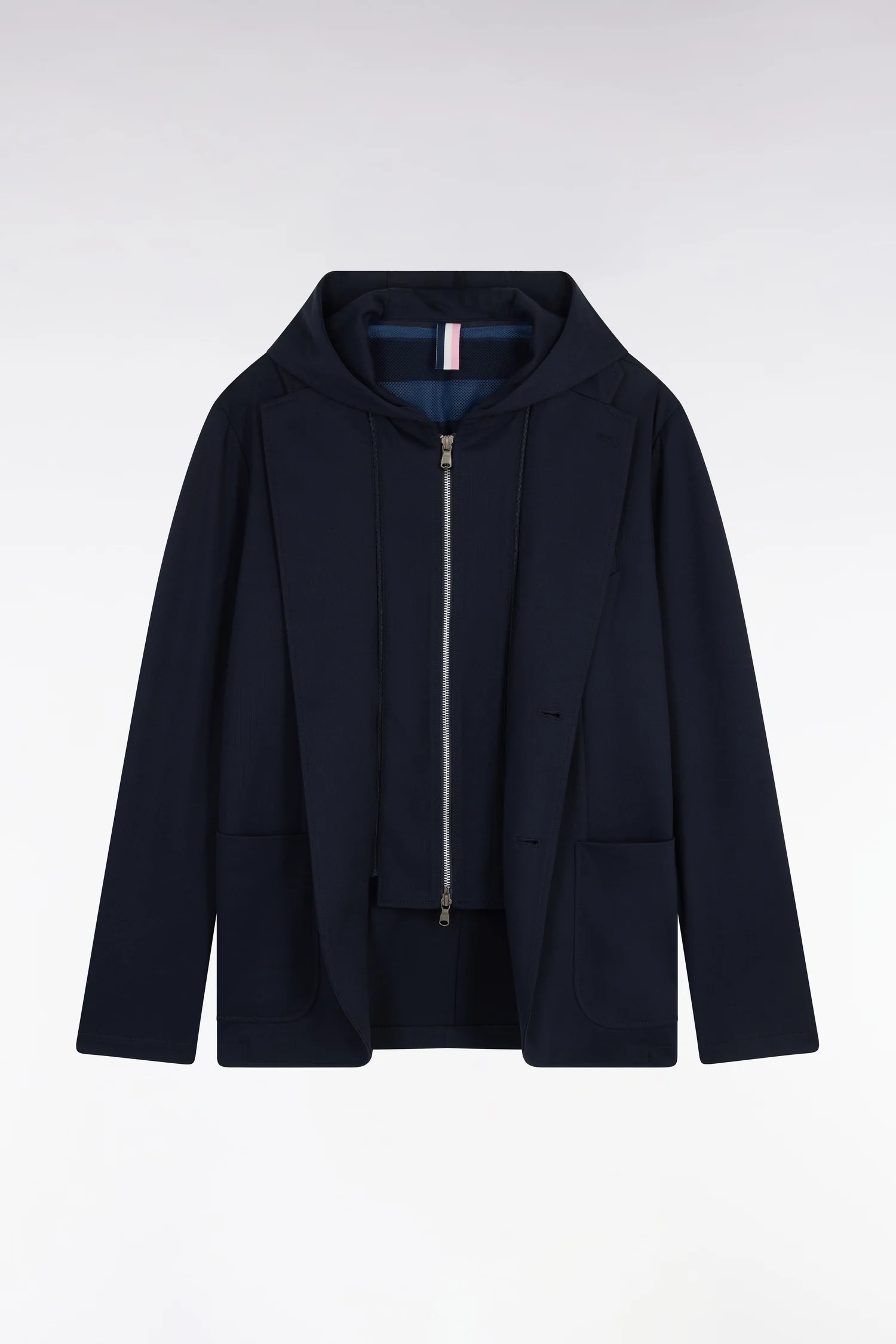 Veste en jersey marine à capuche amovible - Image 2